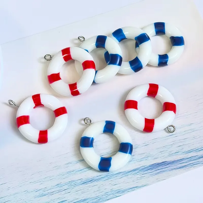 Resin Crafts Diy - 10Pcs Miniature Life Buoy Swimming Ring