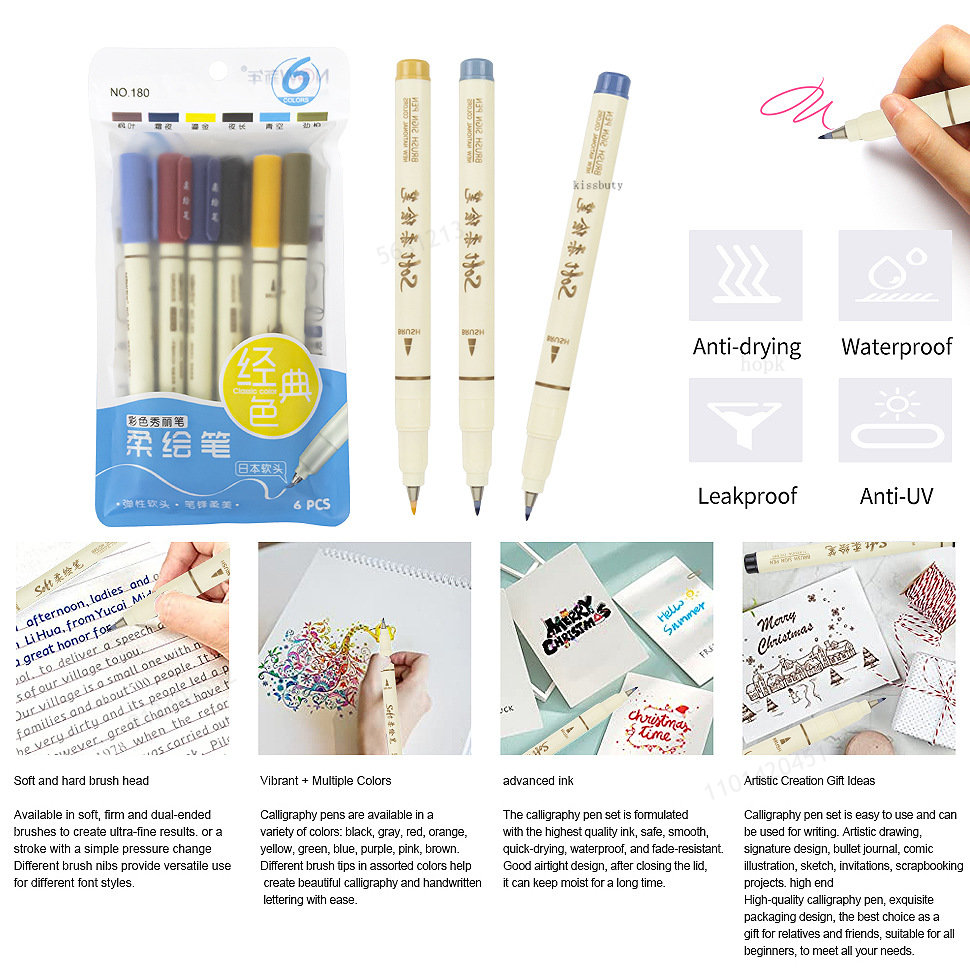 6pcs New Retro Color Lettering - Copic Marker Sketch review and price