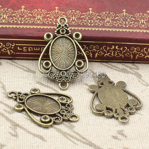 50pcs/lot Alloy Bronze Tone Ca - Bezels Set Pendant review and price