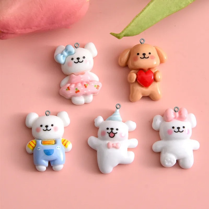 10pcs Cartoon Dog Resin Charms - Resin Crafts Diy review and price