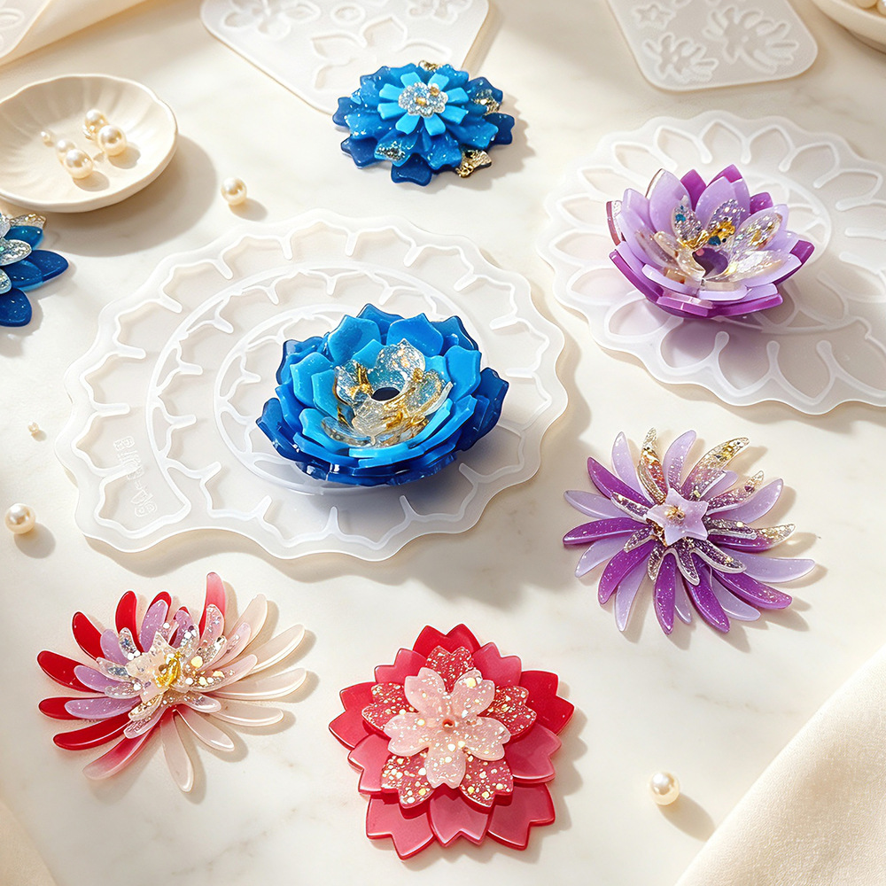 Multi-layer Flower Silicone Mo - Resin Craft Ideas review and price