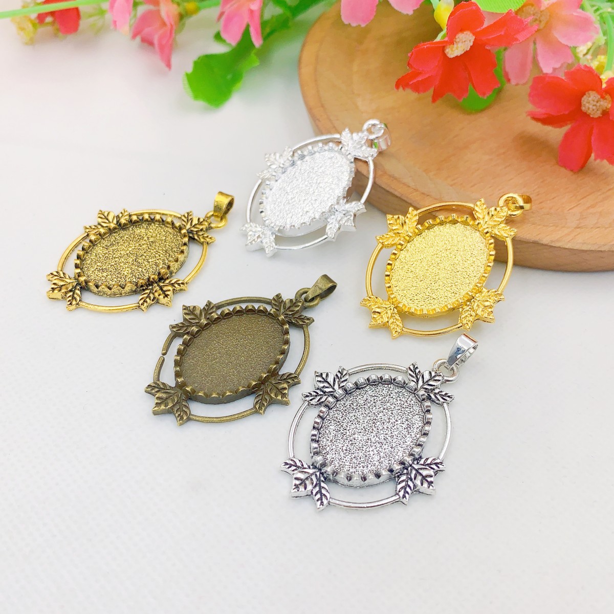 Onebeading Fit 18x25mm Oval Ca - Bezels Set Pendant review and price